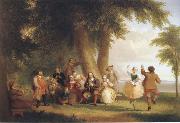 Asher Brown Durand Dance on the battery in the Presence of Peter Stuyvesant USA oil painting artist